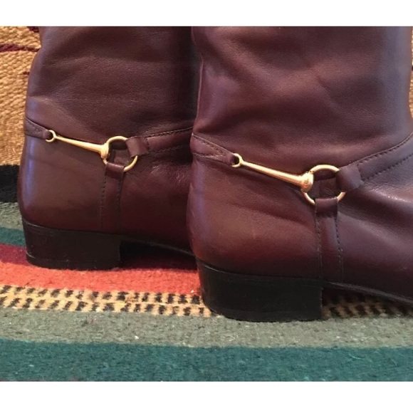 GUCCI Brown Equestrian Horse Bit Riding Boot Italy - Picture 2 of 8